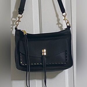 REBECCA MINKOFF.. WOMENS BLACK LEATHER HANDBAG